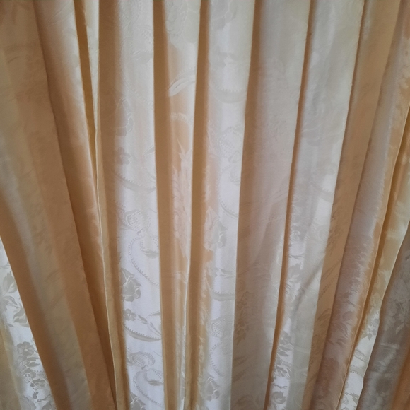 JESSICA MCCLINTOCK Lace Trimmed Silk Jacquard Pleated Maxi Dress Sz 10 Cream - Picture 11 of 13
